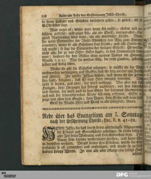 Rede über das Evangelium am I. Sonntage nach der Erscheinung Christi