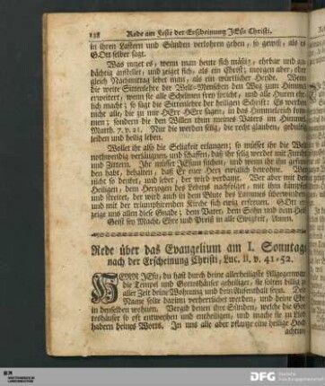 Rede über das Evangelium am I. Sonntage nach der Erscheinung Christi