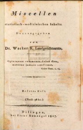 Miscellen statistisch-medizinischen Inhalts, 3