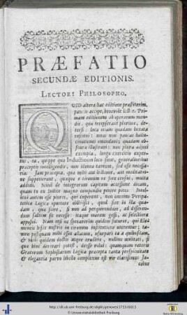 Praefatio secundae editionis.