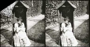 Loverciano, Garten der Villa Turconi (?), Porträt Sandra und Antonio Lester