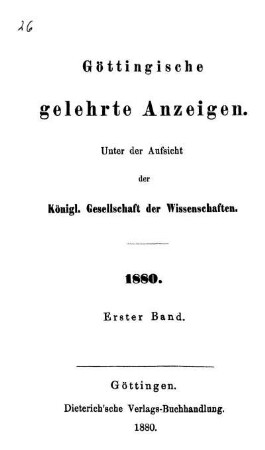 1880,1: Göttingische gelehrte Anzeigen