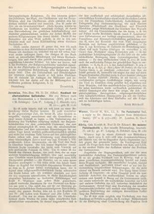 611-612 [Rezension] Jeremias, Alfred, Handbuch der altorientalischen Geisteskultur