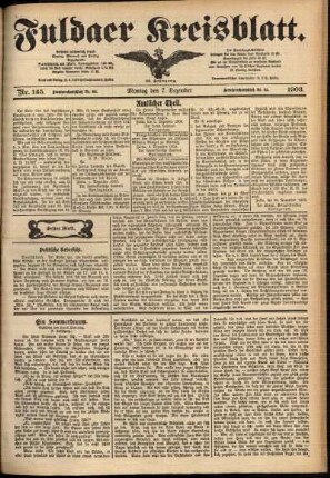 Erste Ausgabe vom Montag, den 07. Dezember 1903.