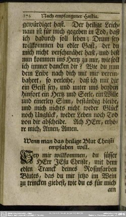 Wenn man das heilige Blut Christi empfahen will
