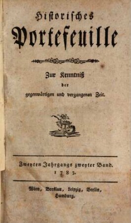 Historisches Portefeuille : zur Kenntnis der gegenwärtigen und vergangenen Zeit. 2. 1783, Nr. 7 - 12