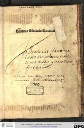 Aeneas Silvius in Europam [de his quae sub caesare Friderico III per Germaniam gesta sunt]