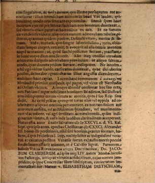 Hac Succincta adumbratione vitae, quam in hac mortalitatis palaestra exegit Vir Perreverendus, Eximius et clarissimus, Dn. M. Josephus Clauderus ...
