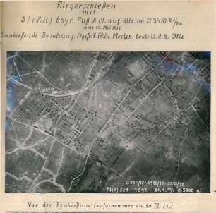 Foto des Geländes zwischen Angres und Liévin vor der Beschießung am 13.05.1917 (Luftbild)