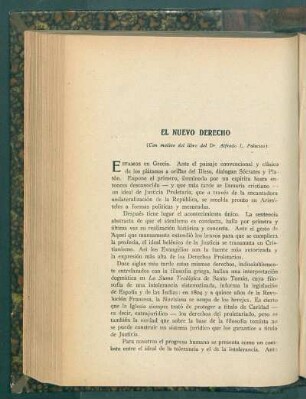 El nuevo derecho : (Con motivo del libro del Dr. Alfredo L. Palacios)