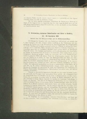 73. Versammlung deutscher Naturforscher und Ärzte in Hamburg. 22.-29. September 1901.