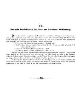 VI. Chemische Beschaffenheit der Fluss- und Seengewässer Mecklenburgs.