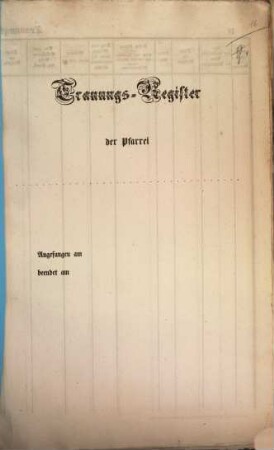 Trauungs-Register der Pfarrei [...] Angefangen am [...] beendet am [...]