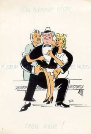 Mann mit zwei Frauen