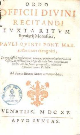 Ordo officii divini recitandi : iuxta ritum breviarii Monastici ...