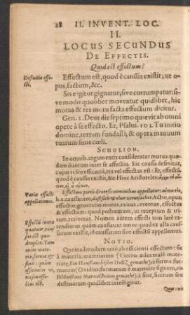 II. Locus Secundus De Effectis.