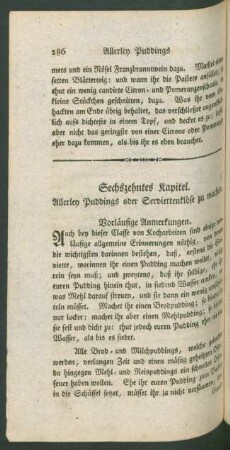 Sechzehntes Kapitel. Allerley Puddings oder Servietten-Klöse zu machen