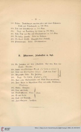 H. Marmor, Alabaster u. dgl. (Nr. 255 - 267)