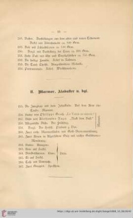 H. Marmor, Alabaster u. dgl. (Nr. 255 - 267)