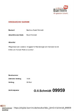 Manuskript einer historischen Darstellung des Kreises Templin