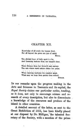 CHAPTER XII. - Institutions, etc. of Hobarton