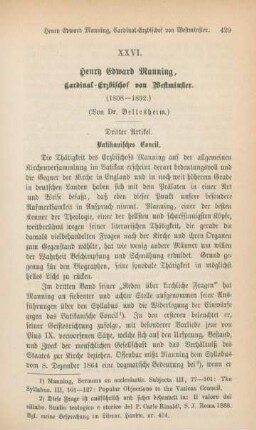 429-446 Henry Edward Manning, Cardinal-Erzbischof von Westminster (1808-1892) : III.