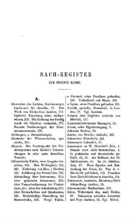 Sach-Register zum zweiten Bande.