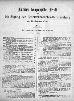 No. 5, 24. Januar 1884
