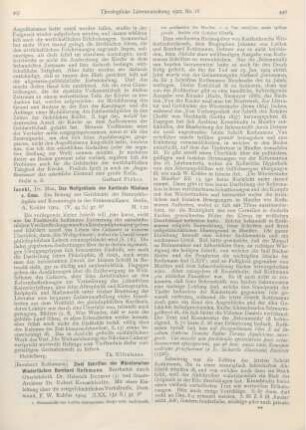 497 [Rezension] Jacobi, Max, Das Weltgebäude des Kardinals Nikolaus v. Cusa