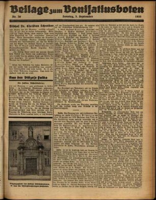 Zweite Ausgabe vom Sonntag, den 03. September 1933.