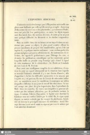 L'Exposition Séricicole