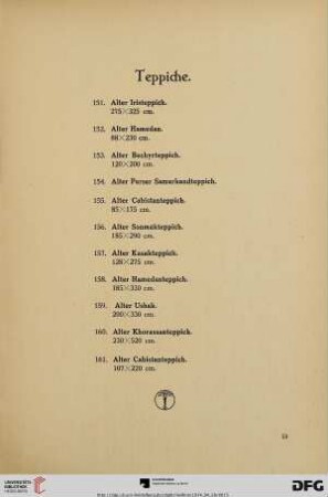 Teppiche (Nr. 151-161)