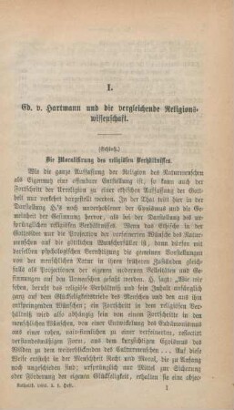 1-37 Ed. v. Hartmann und die vergleichende Religionswissenschaft : Schluß