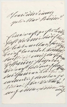 Ludwig II. von Bayern (1845 - 1886) Autographen: Brief von Ludwig II. an Fritz Brandt - BSB Autogr.Cim. Ludwig .56