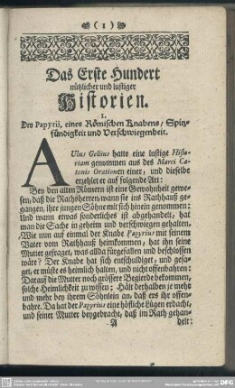 Das Erste Hundert nützlicher und lustiger Historien