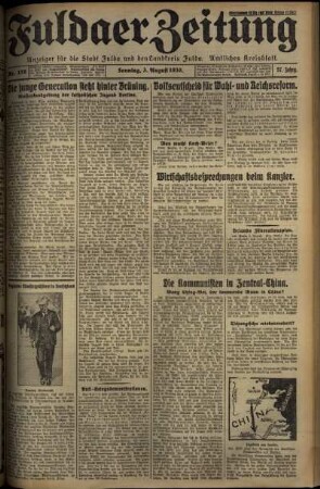Erste Ausgabe vom Sonntag, den 03. August 1930.