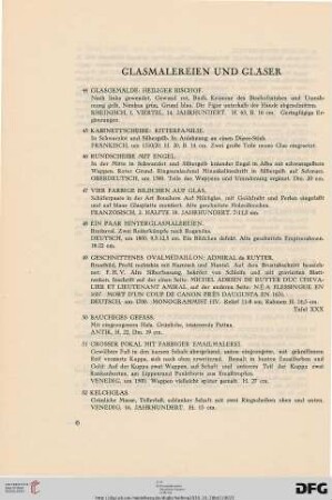 Glasmalereien und Gläser (Nr. 44-70)