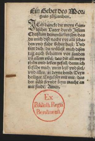 Ein Gebet des Morgeus zusprechen.