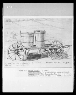 Wasserwagen der Erzgebirgler auf der Höhe (Gebirgsneudorf, Erzgebirge, Sudetenland)