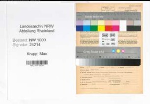 Entnazifizierung Max Krupp, geb. 22.09.1885 (Steuerberater)