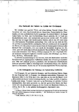 Die Herkunft der Baiern im Lichte der Ortsnamen