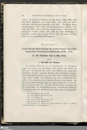 Drittes Kapitel. Geschichtliche Entwicklung der ersten Periode des schönburgischen Untertanenverhältnisses (1740-1831)