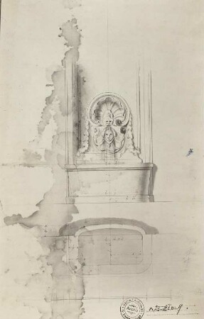 Dresden, Coselpalais, alter Bau, Entwürfe für die Wassertröge