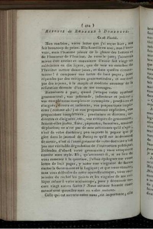 Réponse de Rederer a Domergue.