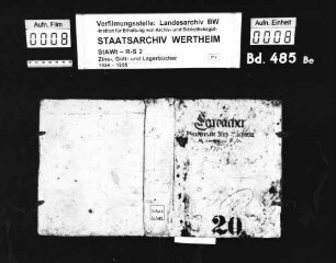 Karbacher Gült- und Zinsregister zum reinsteinischen Gut nach Homburg am Main gehörig, renoviert anno 1710 (mit Register)