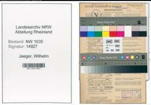 Entnazifizierung Wilhelm Jaeger , geb. 03.01.1896 (Kaufmaennischer Angestellter)