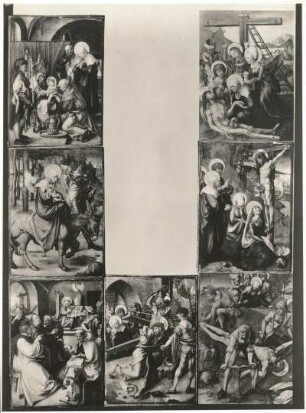 Albrecht Dürer: Die sieben Schmerzen Mariä : Zusammenstellung der einzelnen Gemälde, Gemäldegalerie Alte Meister, Dresden, Gal.-Nr. 1875 bis 1881