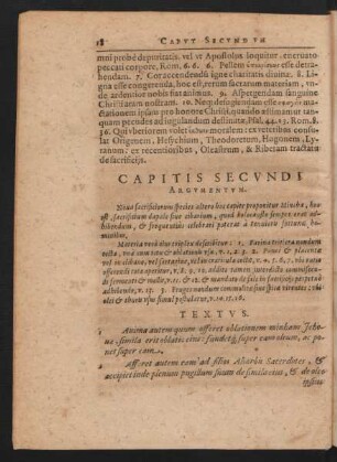 Capitis Secundi Argumentum.
