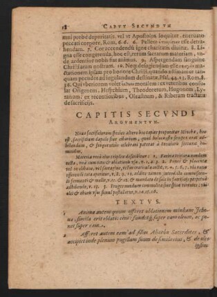 Capitis Secundi Argumentum.
