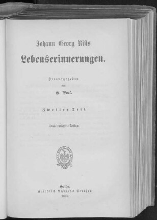 Th. 2: Johann Georg Rists Lebenserinnerungen; Th. 2